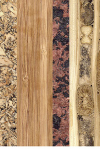 Collage of images of materials handled by Bettencourt Green Building Supplies