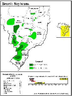 Map of Soybean production in Brazil