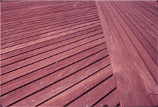 Wooden boardwalk, close-up.